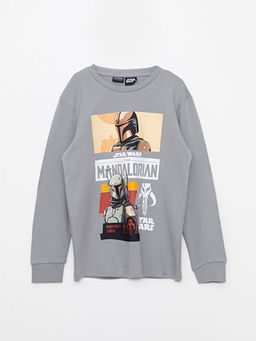 Bisiklet Yaka Star Wars Bask?l? Uzun Kollu Erkek ?ocuk Ti??rt