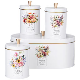 НАБОР AGNESS FLORAL MOOD 2В1 ХЛЕБНИЦА 34*20*18 СМ, БАНКА ДЛЯ СЫПУЧИХ 12*17,5 СМ 3 ШТ  фото 6