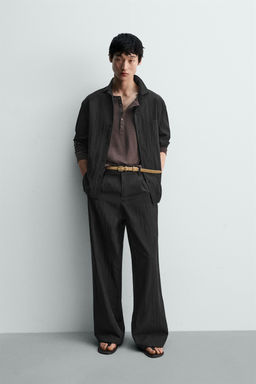 CAMISA RELAXED FIT TEXTURA / Negro