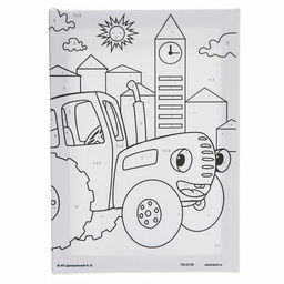 Картина по номерам, 21х15 Трактор в городе, Синий Трактор  фото 2