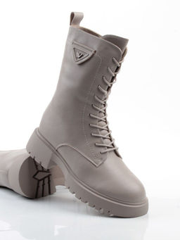 04-PAM366-3Z GRAY Ботинки зимние женские (натуральная кожа, 100% шерсть)