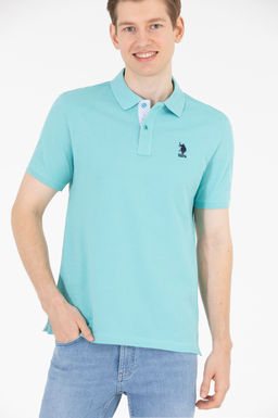 Мужская мятная футболка с воротником поло Basic - U.s. polo assn фото 3