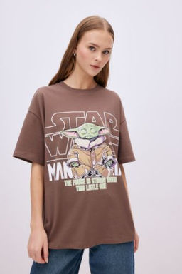 Unisex Coool Star Wars Oversize Genis Kal?p Bisiklet Yaka K?sa Kollu Tisort