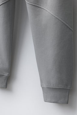 PANTAL?N FELPA INTERLOCK COMBINADO PIQU? / Gris perla - Zara фото 4