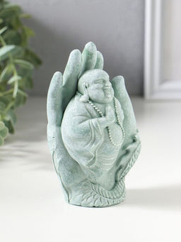 Сувенир полистоун "Хотей и рука с драконом" зелёный 6,5х7х12,5 см