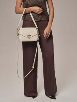 Женская сумка кросс-боди Azaro 3684 бежевый лен/питон