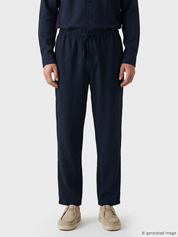 Regular Fit %100 Keten Erkek Pantolon - Waikiki фото 2