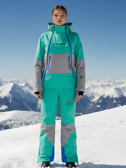 Горнолыжный комбинезон женский зимний бирюзового цвета 2320Br