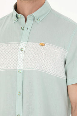 U. S. Polo Assn Мужская рубашка зеленого цвета с коротким рукавом - U.s. polo assn фото 14