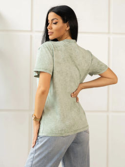 Футболка женская, цвет зеленый