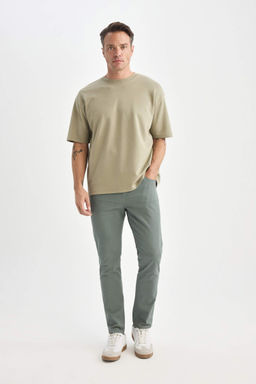 Yazl?k Gabardin Chino Kanvas Pantolon Slim Fit Dar Kesim Dar Paca Cepli - Defacto фото 4