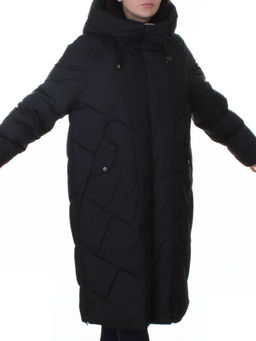 A621 BLACK Пальто зимнее женское (200 гр. холлофайбер)