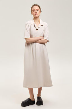 ЕВТ 5065/серо-бежевый платье жен