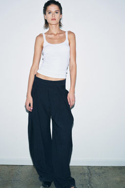 ZW COLLECTION WIDE-LEG PLEATED TROUSERS - Zara фото 5