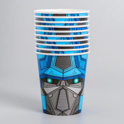 Цена за 10 шт. Стакан бумажный Робот, 250 мл - Страна карнавалия фото 3