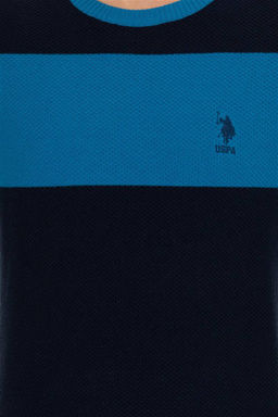 U. S. Polo Assn Мужской темно-синий трикотажный свитер с круглым вырезом - U.s. polo assn фото 12