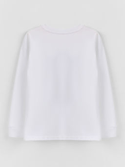 Лонгслив для девочек белый со строчкой из стихотворения - Mark formelle фото 6