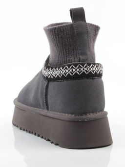 04-X-337 GRAY Угги женские (натуральная замша, 100% шерсть)