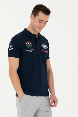 Мужская темно-синяя футболка с воротником-поло - U.s. polo assn фото 3