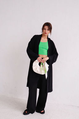 9536 Костюм из кимоно и брюк-палаццо чёрный - Martichelli фото 24