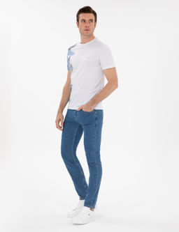A__k Mavi Slim Fit Pamuklu Esnek Jean Pantolon