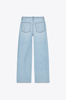 DRAWSTRING LOOSE-FITTING DENIM TROUSERS - Zara фото 22