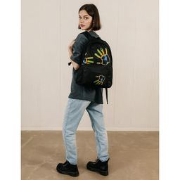 Рюкзак текстильный Отпечаток, с карманом, цвет чёрный - Nazamok фото 9