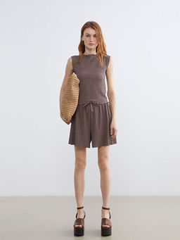 Bisiklet Yaka Dokulu Bluz