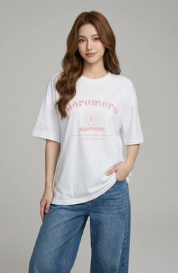 K13599 Футболка OVER SIZE (хлопок) БЕЛЫЙ_04