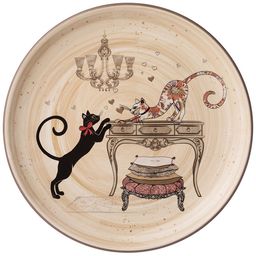 Тарелка "Парижские коты" 21*21 см. высота=2,5 см. 358-1744