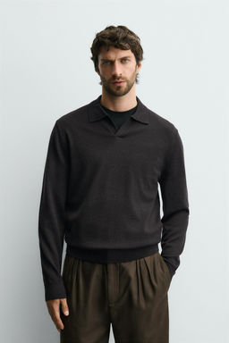 100% WOOL KNIT POLO SHIRT - Zara фото 2