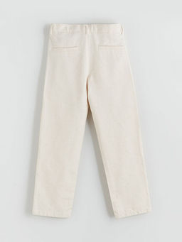 Standart Kal?p Keten Kar???ml? Erkek ?ocuk Pantolon