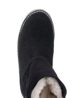 Полусапоги женские на войлочной подошве., Черные. Замша. Молния. Подклад овчина.