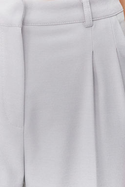 Limited Edition Gri Straight/Duz Kesim Pilili Dokuma Pantolon TWOAW23PL00401