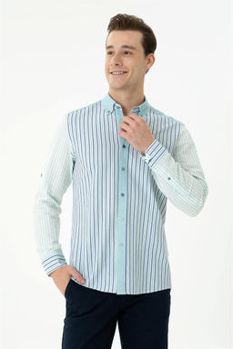 Мужская мятная рубашка с длинным рукавом - U.s. polo assn фото 3