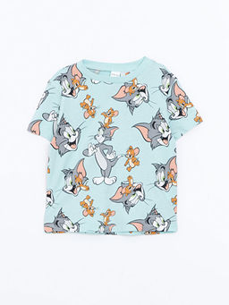 Tom ve Jerry Bask?l? Erkek Bebek ?ortlu Pijama Tak?m?