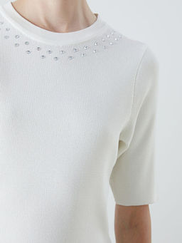 Bisiklet Yaka Ta?l? Kad?n Triko Kazak