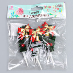 Декор для творчества «Новогодняя арка», в наборе 3 шт., размер 1 шт. — 9.5×4.5×1 см