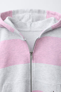 SUDADERA CREMALLERA RAYAS Y PARCHE / Gris vigor?
