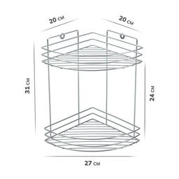 _Полка 2х-ярус. д/ванной угловая овал арт. RUS-385298-2ZN