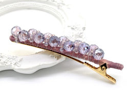 Заколки для волос с камнями 15*80мм, цвет сиреневый