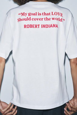 CONTRAST SLOGAN T-SHIRT