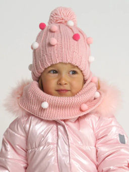 PlayToday / Комплект детский трикотажный для девочек: шапка, снуд  фото 2