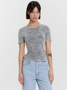 Футболка женская ACID WASH на черном 112560 - Mark formelle фото 3