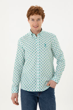 Мужская мятная рубашка с длинным рукавом - U.s. polo assn фото 8