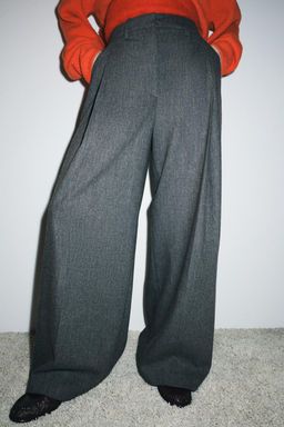 ZW COLLECTION WIDE-LEG DARTED TROUSERS - Zara фото 2