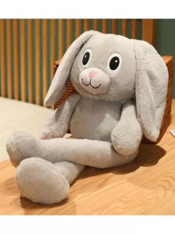 Плюшевый заяц с регулируемыми ушами и ногами серый
