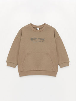 Bisiklet Yaka Uzun Kollu Bask?l? Erkek Bebek Sweatshirt ve E?ofman Alt? 2li Tak?m - Waikiki фото 2