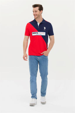 Мужская красная футболка с воротником-поло - U.s. polo assn фото 4