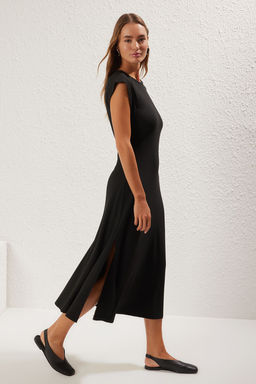 K?rm?z? Duz Y?rtmacl? Maxi Kaskorse A-line Ay Kol Orme Elbise TWOSS25EL00470 - Trendyolmilla фото 8